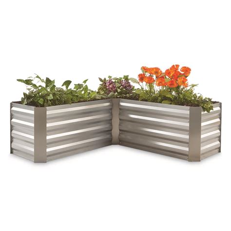 castlecreek l shaped galvanized steel planter box|l shaped planter box.